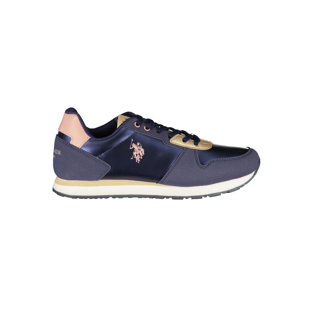 U.S. POLO ASSN. Blaue Damen-Sneaker aus Polyurethan