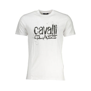 Cavalli Class Bianco Baumwoll-T-Shirt für Herren
