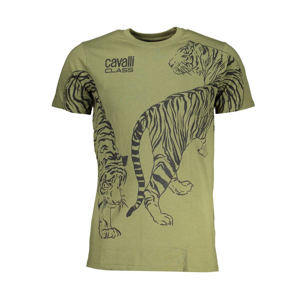Cavalli Class Verde Baumwoll-T-Shirt für Herren