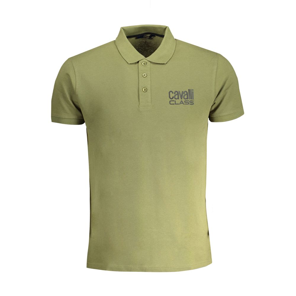 Cavalli Class Verde Baumwoll-Poloshirt für Herren