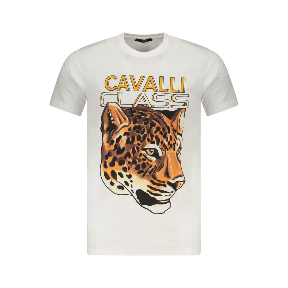 Cavalli Class Bianco Baumwoll-T-Shirt für Herren