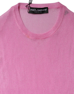 Dolce & Gabbana Rosa Polyester ärmelloses Tank-Top mit Rundhalsausschnitt