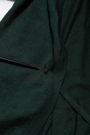 Dolce & Gabbana Dunkelgrüner Kaschmir-Seiden-Cardigan-Pullover