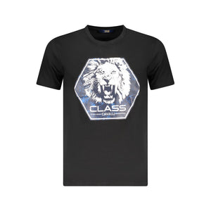Cavalli Class Schwarzes Baumwoll-T-Shirt für Herren