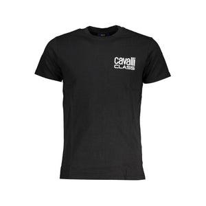 Cavalli Class Schwarzes Baumwoll-T-Shirt für Herren