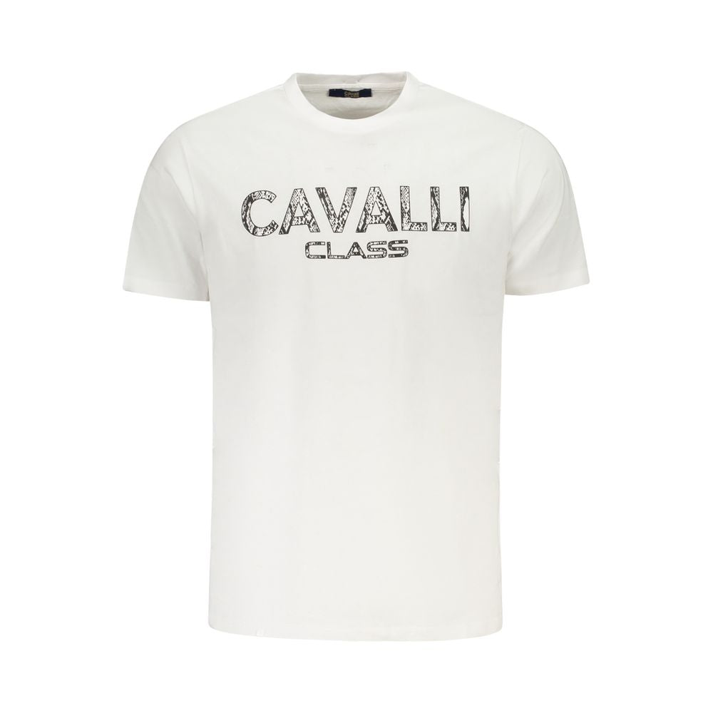 Cavalli Class Bianco Baumwoll-T-Shirt für Herren