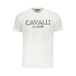 Cavalli Class Bianco Baumwoll-T-Shirt für Herren