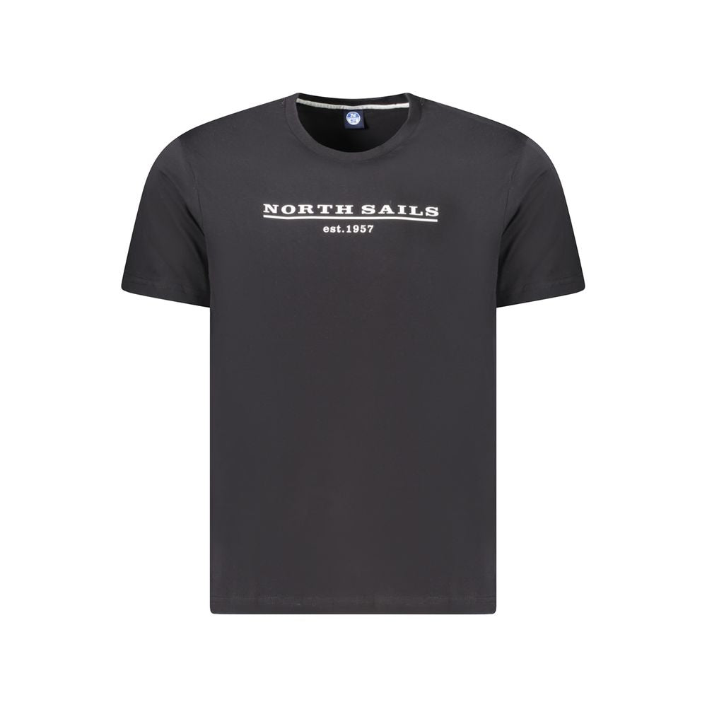 North Sails Schwarzes Baumwoll-T-Shirt für Herren