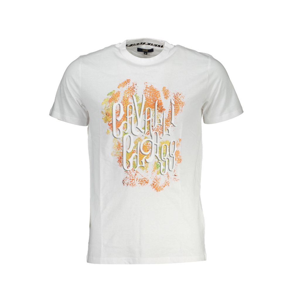 Cavalli Class Bianco Baumwoll-T-Shirt für Herren