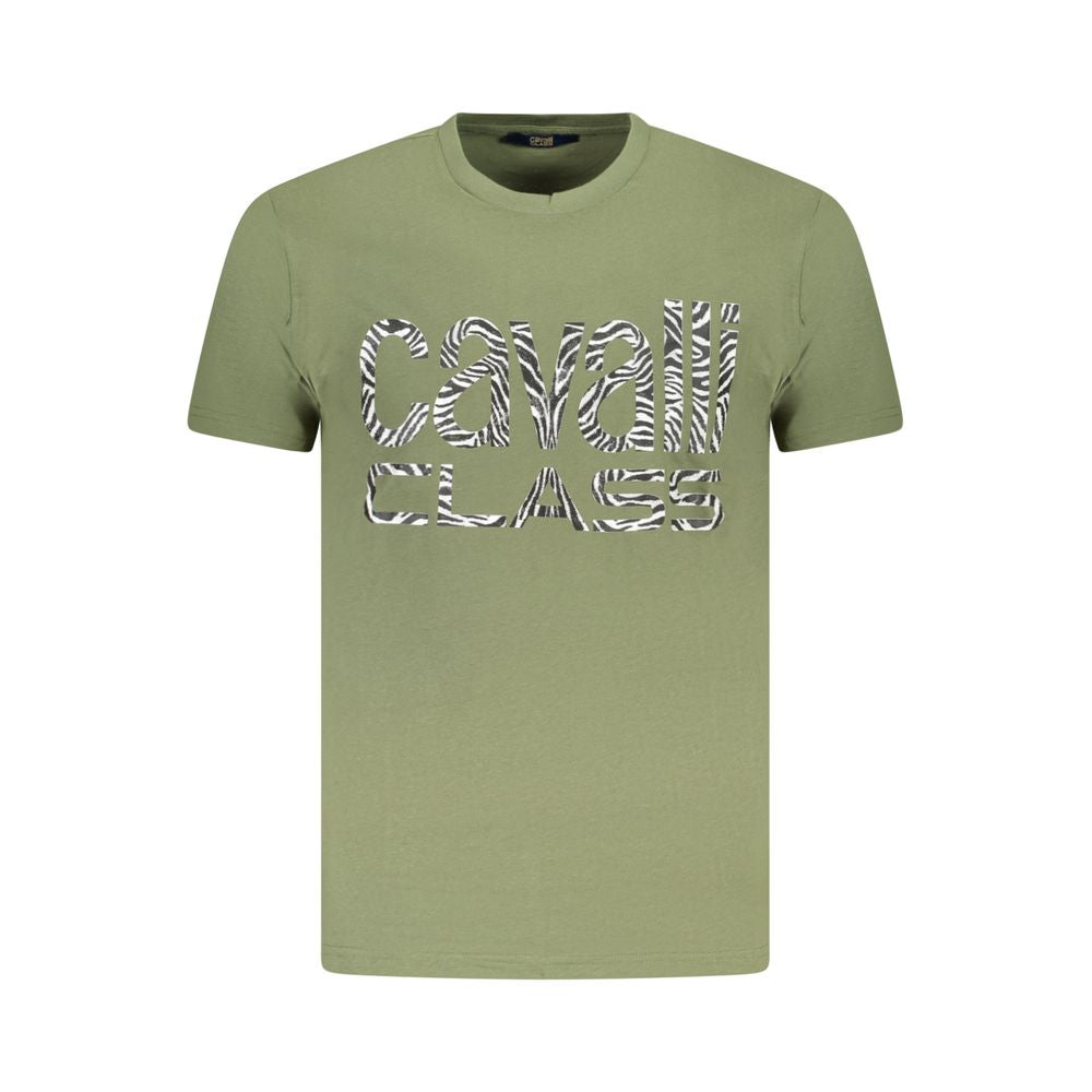 Cavalli Class Verde Baumwoll-T-Shirt für Herren
