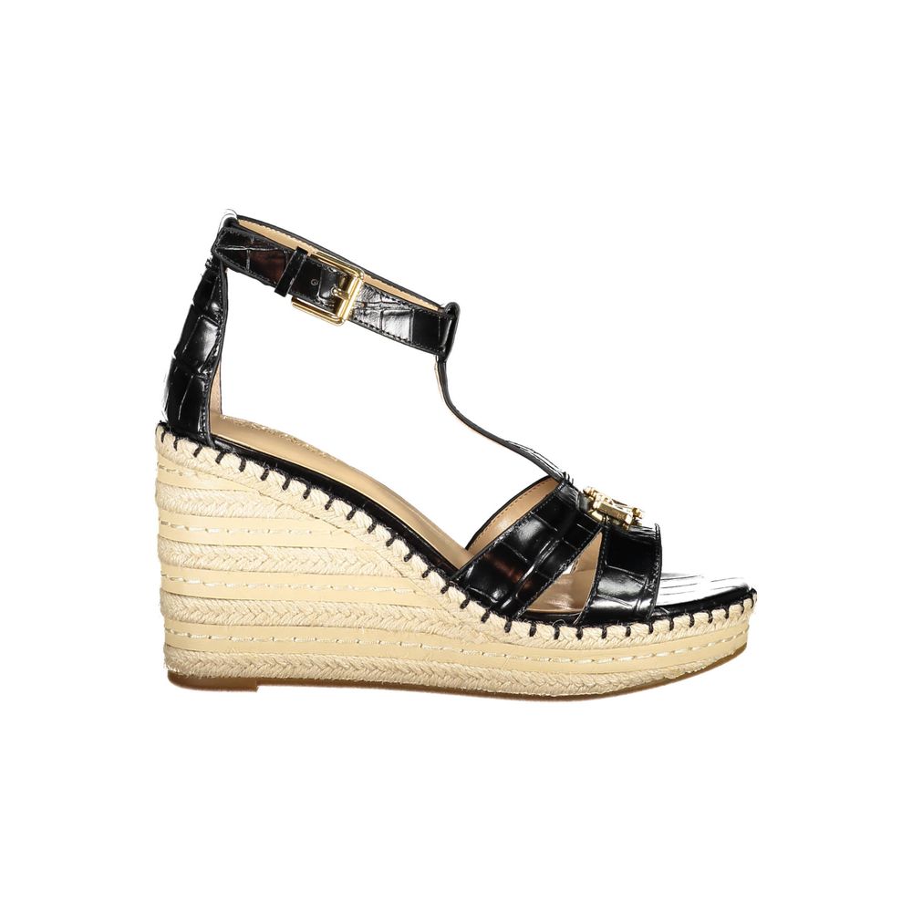 Ralph Lauren Schwarze Damen-Ledersandale