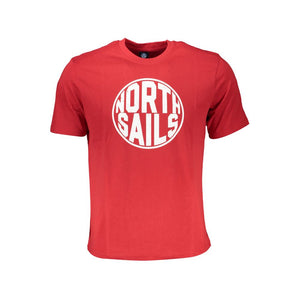 North Sails Rotes Baumwoll-T-Shirt für Herren