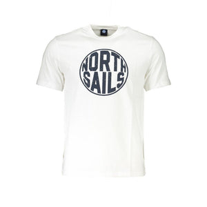 North Sails Bianco Baumwoll-T-Shirt für Herren
