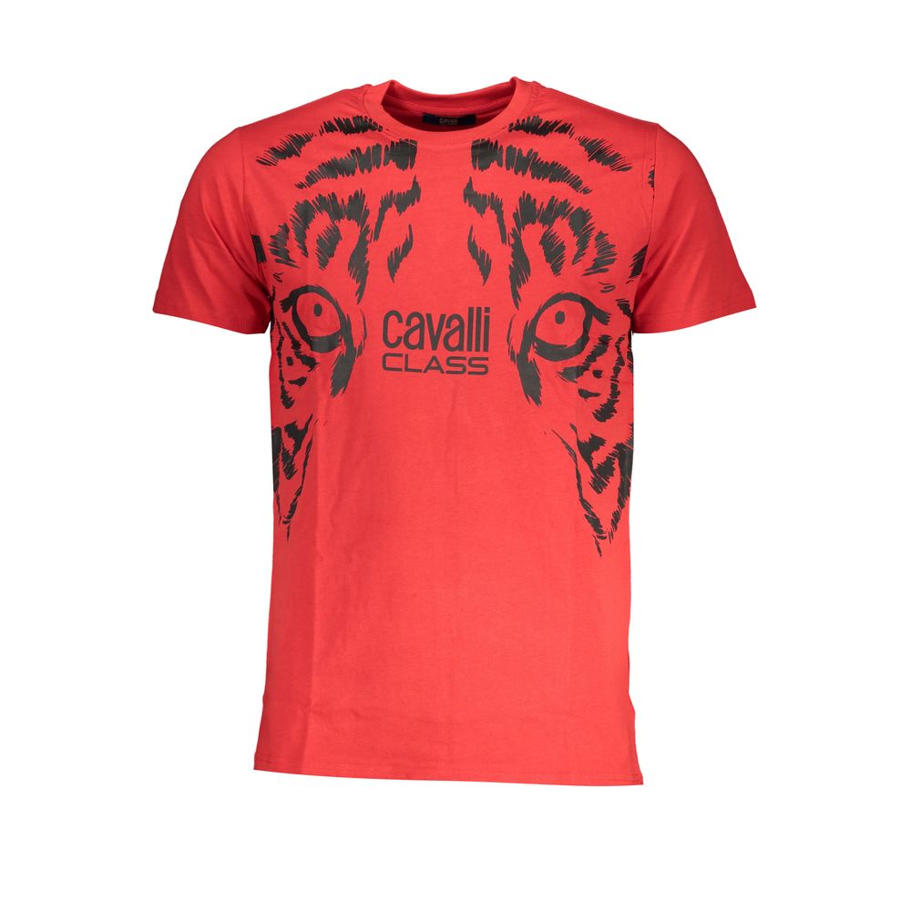 Cavalli Class Rosso Baumwoll-T-Shirt für Herren