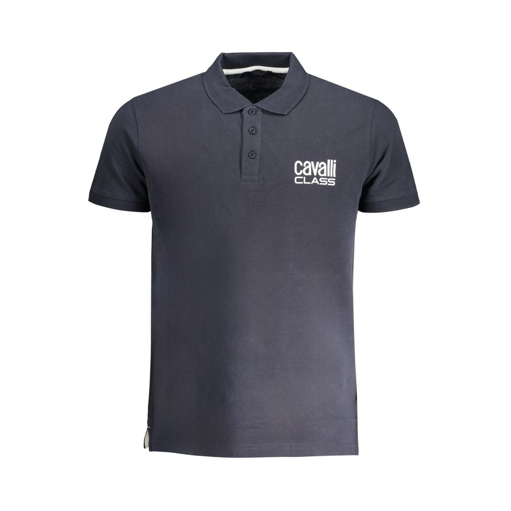 Cavalli Class Blu Cotton Herren Poloshirt