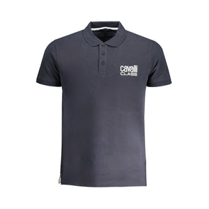 Cavalli Class Blu Cotton Herren Poloshirt