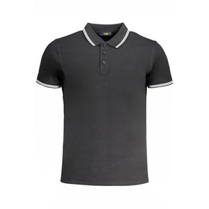 Cavalli Class Nero Baumwoll-Herrenpoloshirt