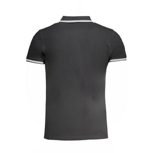 Cavalli Class Nero Baumwoll-Herrenpoloshirt