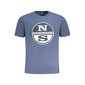 North Sails Blu Baumwoll-T-Shirt für Herren