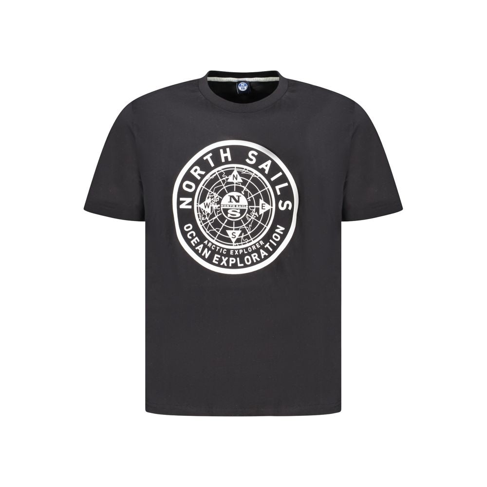 North Sails Schwarzes Baumwoll-T-Shirt für Herren