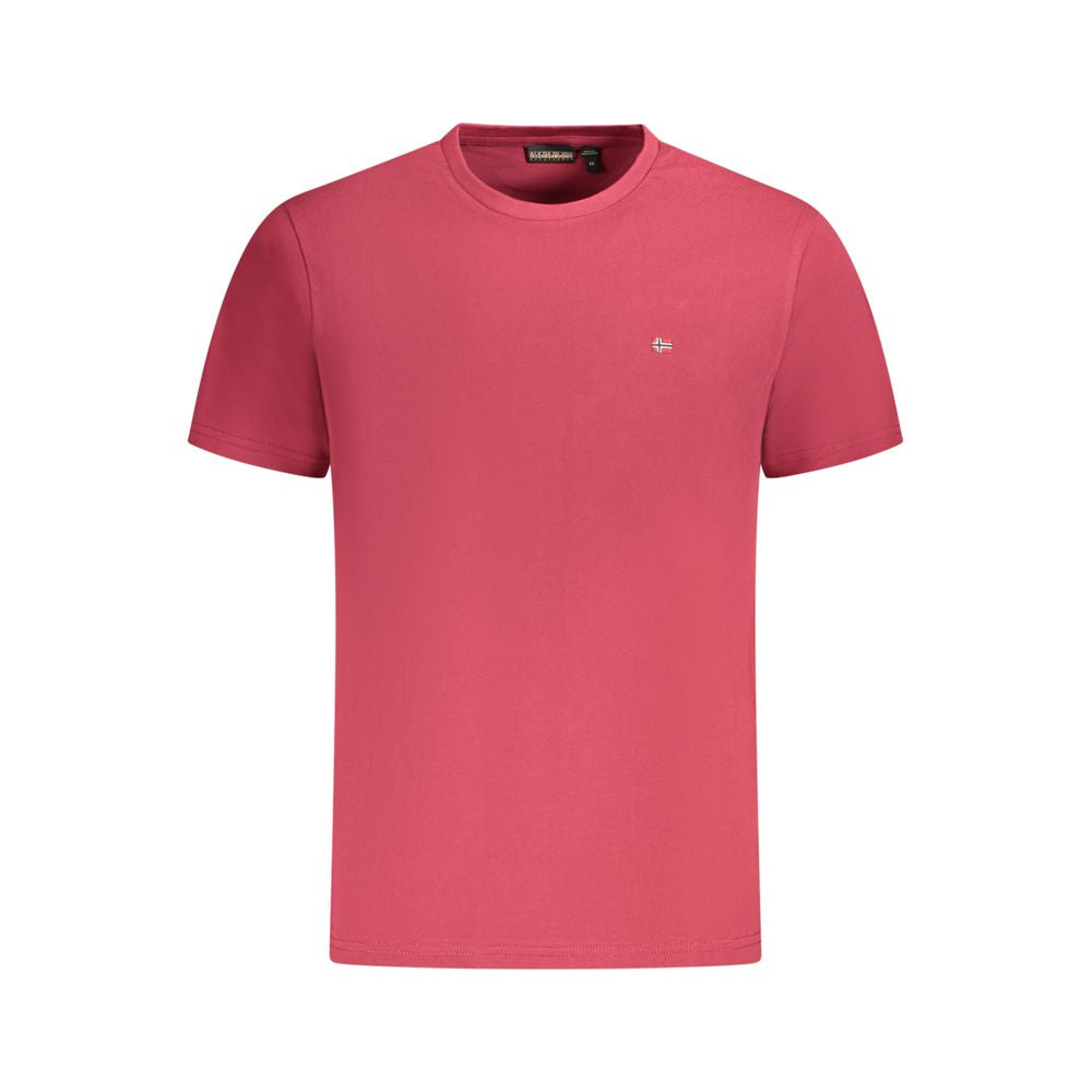 Napapijri Rotes Baumwoll-T-Shirt für Herren