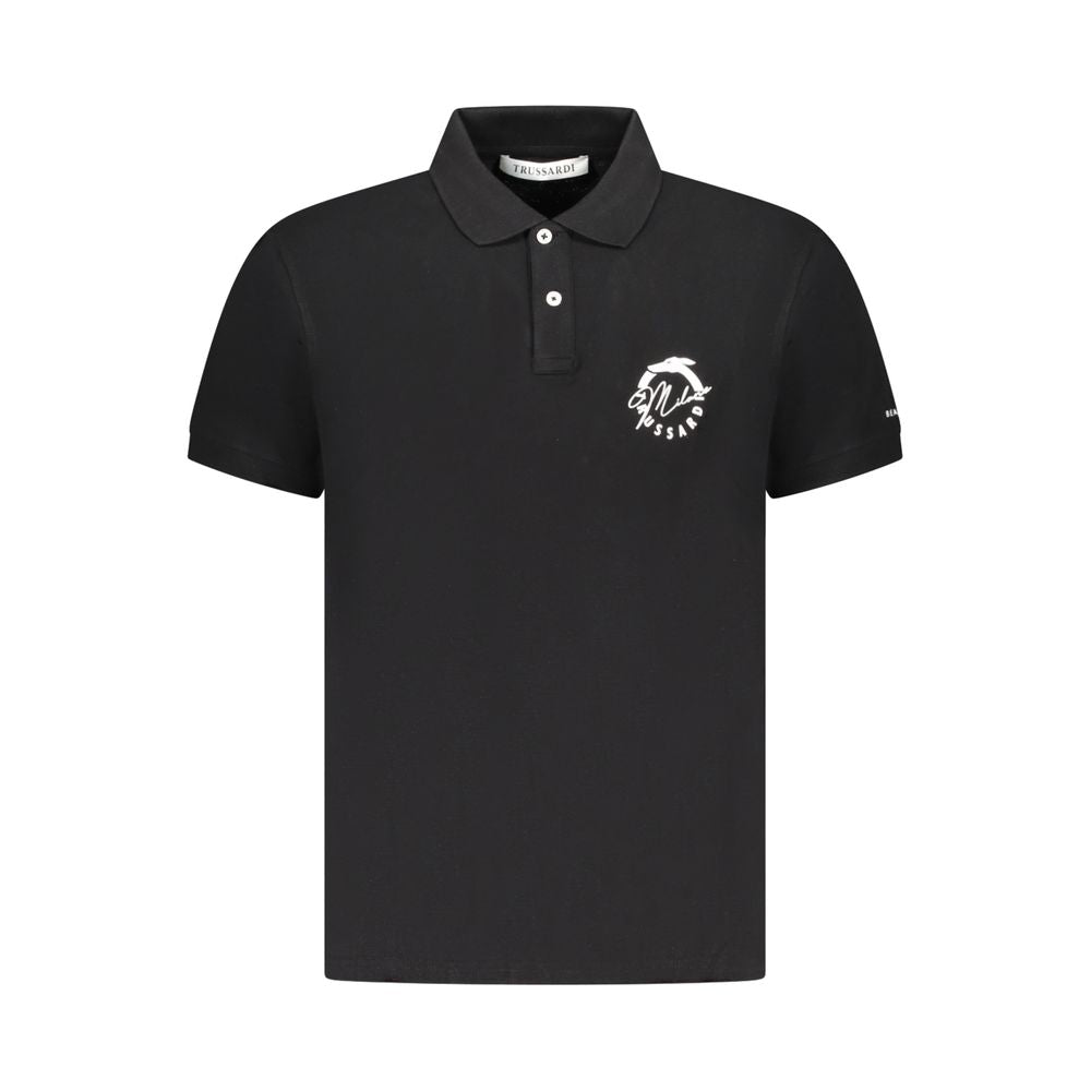 Trussardi Schwarzes Baumwoll-Poloshirt für Herren