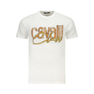 Cavalli Class Weißes Baumwoll-T-Shirt für Herren