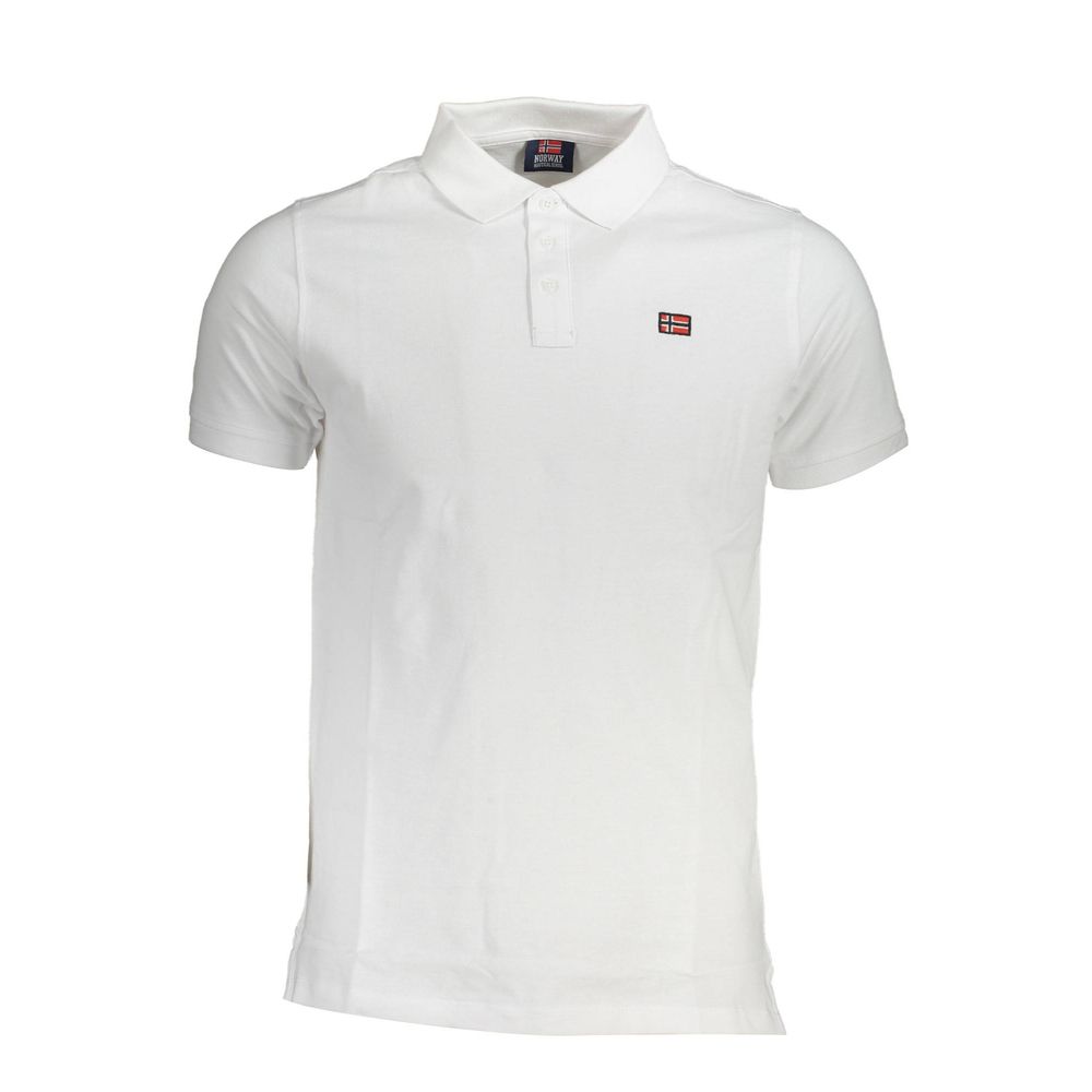 Norway 1963 Bianco Baumwoll-Herrenpoloshirt