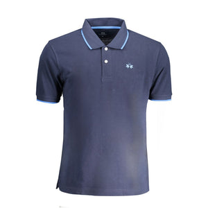 La Martina Blaues Baumwoll-Poloshirt für Herren