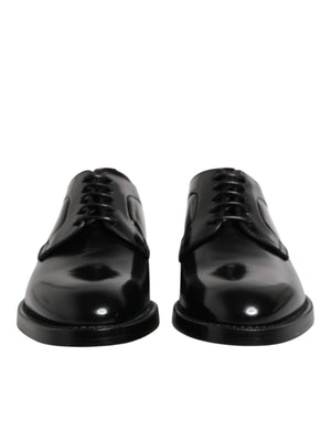 Dolce & Gabbana Schwarze Leder Schnürschuhe Derby Kleid Formelle Schuhe