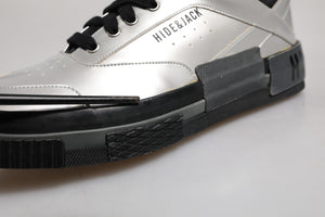 HIDE & JACK Metallic Silber Low Top Lace Up Sneakers Schuhe