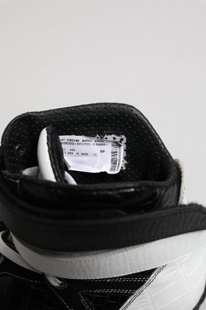 Dolce & Gabbana Schwarz Weiß Leder High Top Sneakers Schuhe
