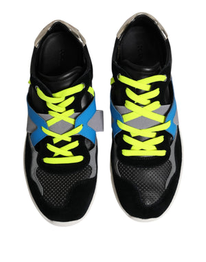 Dolce & Gabbana Multicolor Lace Up Low Top Männer Turnschuhe Schuhe
