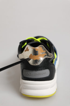 Dolce & Gabbana Multicolor Lace Up Low Top Männer Turnschuhe Schuhe