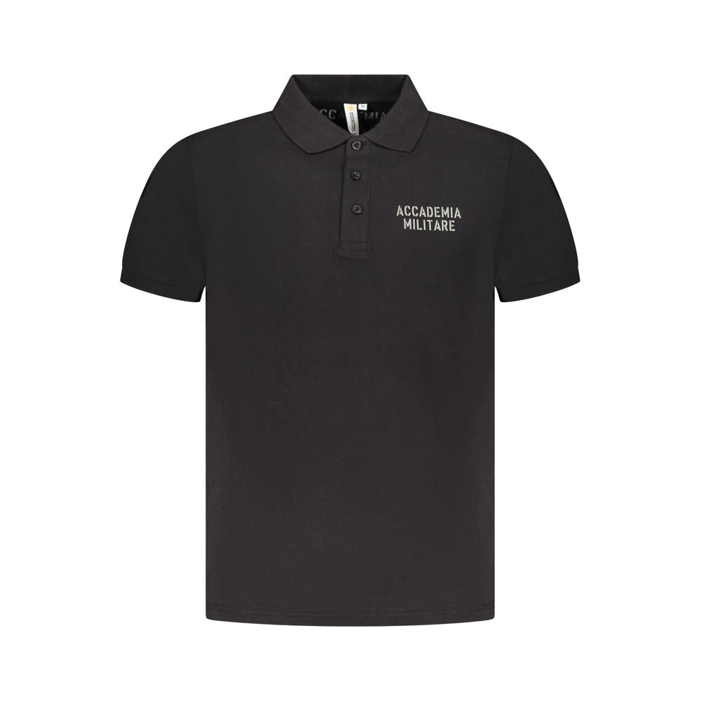 Accademia Militare Schwarzes Baumwoll-Poloshirt für Herren