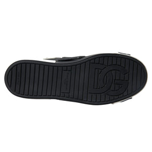 Dolce & Gabbana Schwarz Leder Low Top Sneakers Portofino Schuhe