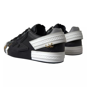 Dolce & Gabbana Schwarz Leder Low Top Sneakers Portofino Schuhe