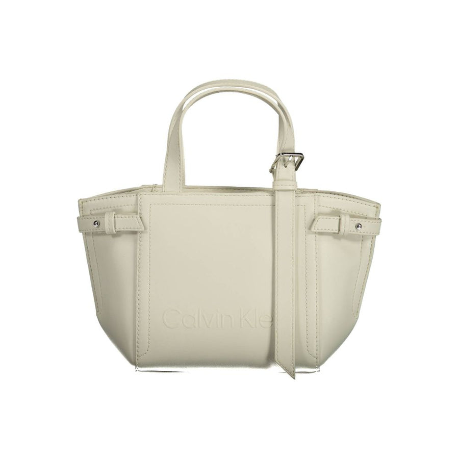 Bianco Polyester Women Handbag