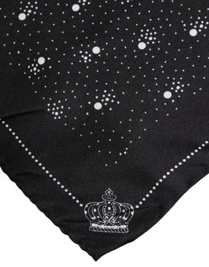 Dolce & Gabbana Schwarz Weiß Gedruckt Quadratisch Männer Foulard Schal