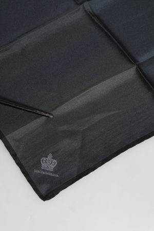 Dolce & Gabbana Blauer DG Crown Silk Square Herren Foulardschal