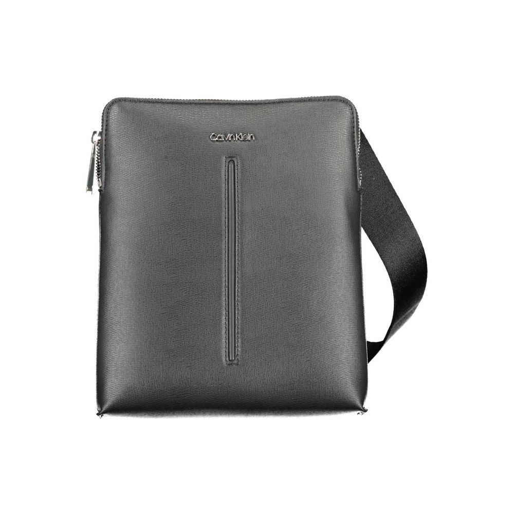 Black Polyurethane Men Shoulder Bag