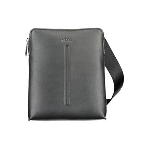 Black Polyurethane Men Shoulder Bag