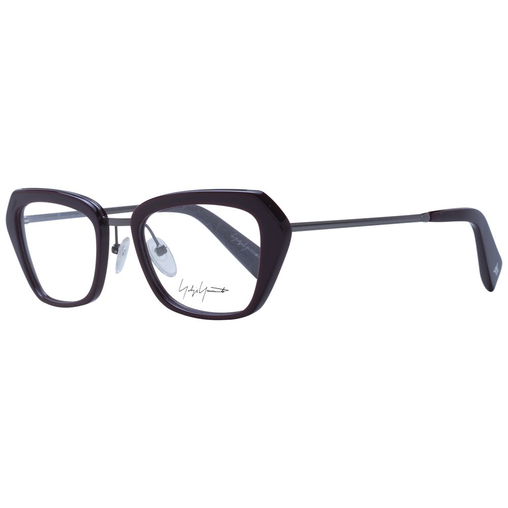 Yohji Yamamoto Burgunderfarbene Metall- und Kunststoffbrille (Gestelle)