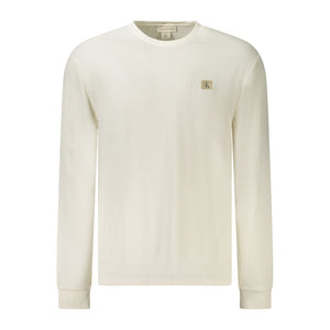 Calvin Klein Weißes Herren-Langarmshirt aus Baumwolle