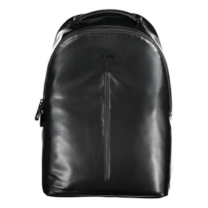 Black Polyester Men's Backpack