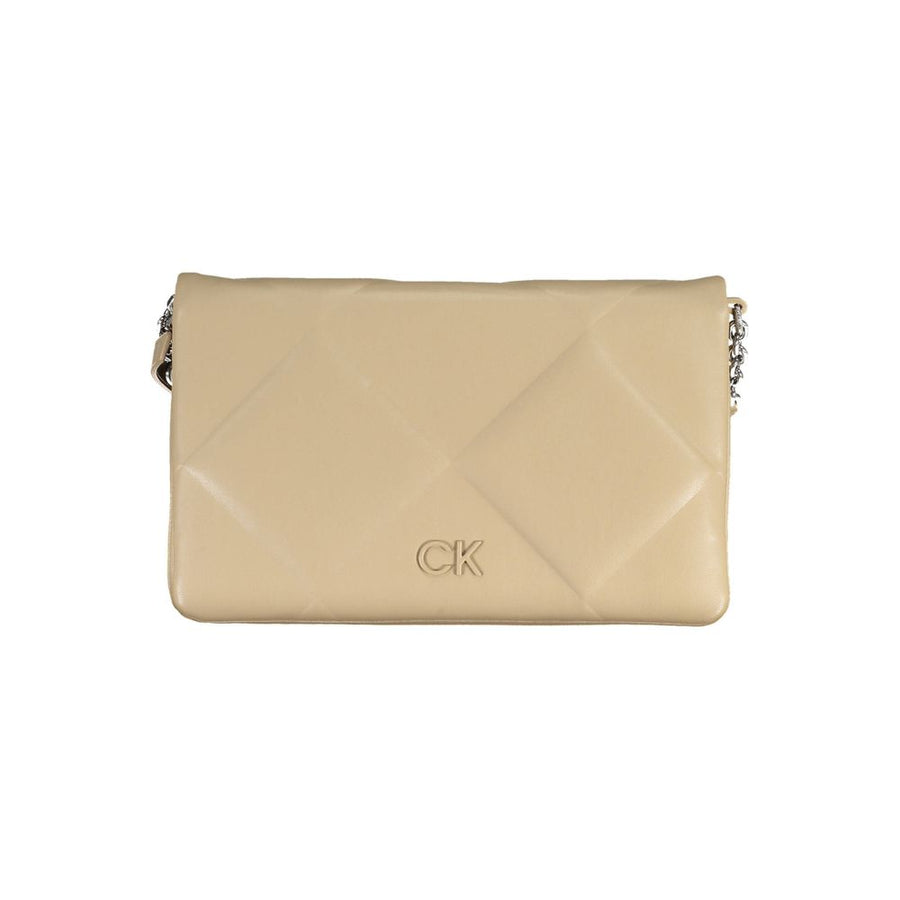 Beige Polyester Women Shoulder Bag