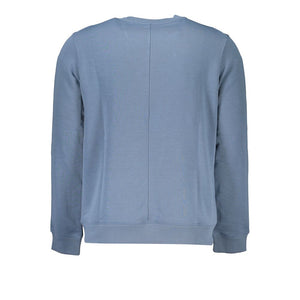 Blue Polyester Men Sweatshirt