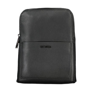 Black Polyurethane Men's Shoulder Bag
