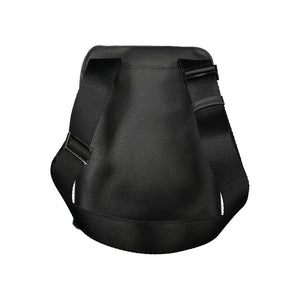 Black Polyurethane Men's Shoulder Bag