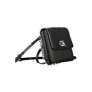 Black Polyester Women Handbag